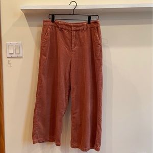 Soft Orange Wide Leg Crop Cords